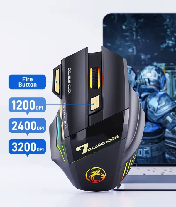 Mouse Gamer Recargable (iMICE GW-X7) - Imagen 3