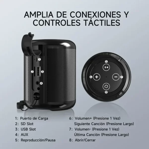 Bocina Bluetooth Portátil BOC062 1HORA - Imagen 5