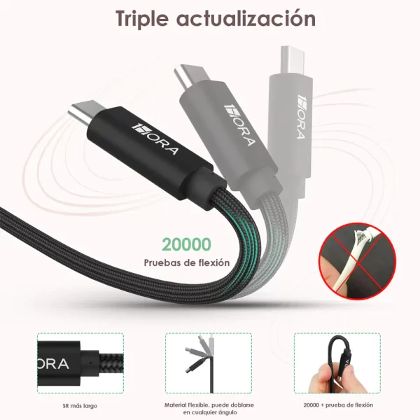 Cable TIPO C 2.4A - CAB249 (1M) 1HORA - Imagen 2