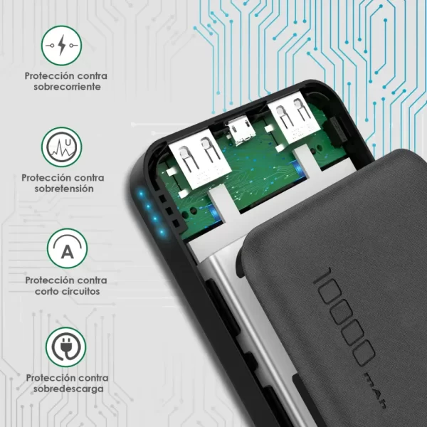 Power bank 10,000mAh 2.1A - GAR094 1HORA - Imagen 2