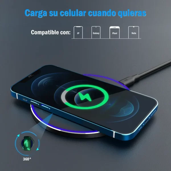 Cargador inalámbrico carga Rápida 10W - GAR151 1HORA - Imagen 6