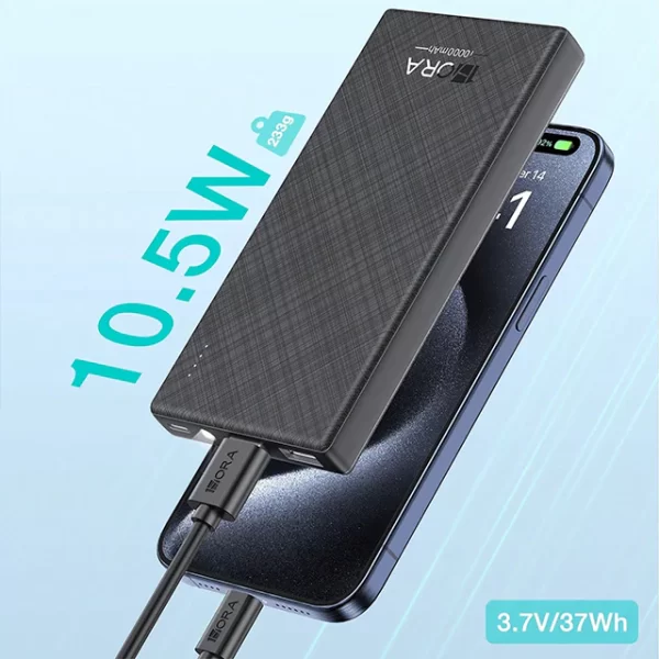 Power bank 10,000mah GAR263 USB incluye luz LED 1HORA - Imagen 2