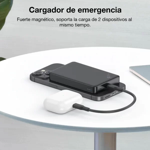 Power bank Magnético Inalámbrico Con cable USB-C 5000mAh - GAR276 1HORA - Imagen 5