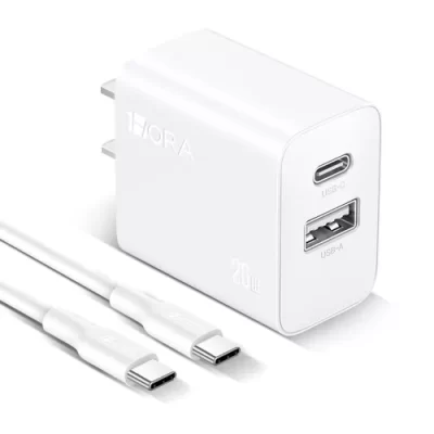 Cargador 2 En 1 Carga Rápida 20w Salida Dual + Cable Tipo C GAR162 1HORA