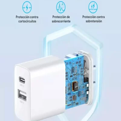 Cargador 2 En 1 Carga Rápida 20w Salida Dual + Cable Tipo C GAR162 1HORA - Image 3