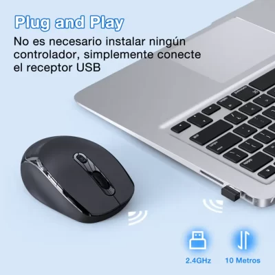 Ratón inalámbrico 2.4G silencioso Sensible DPI 1600 RAT001 Mouse 1HORA - Image 3